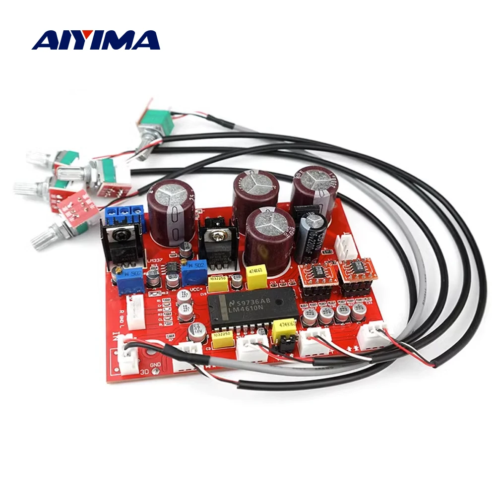 

AIYIMA LM4610 Tone Preamp Board AD826 Dual OP Amp Preamplifier 3D Surround Volume Control LF353+LM317+LM337 Servo Power Supply