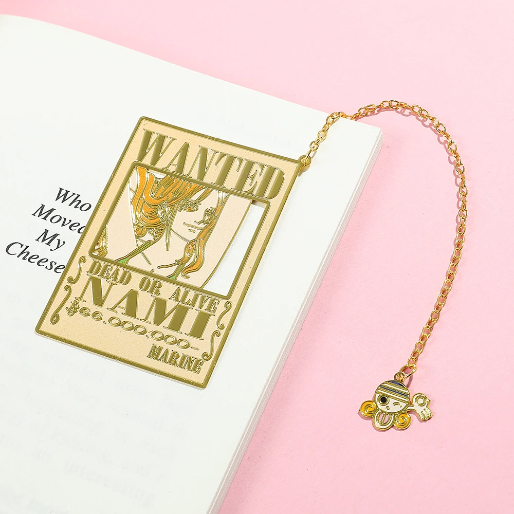 One Piece Luffy Zoro Wanted Metal Bookmarks for Book Lover Book