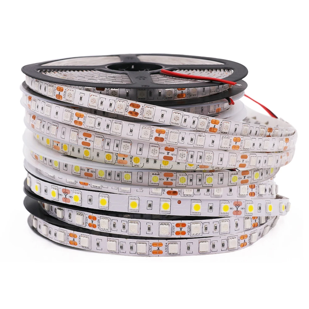 YUNBO Ruban LED Rouge, Noir PCB 12V SMD 5050 300 LEDs 5M Flexible