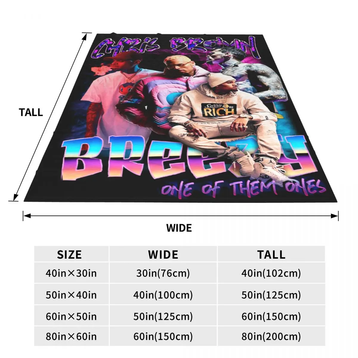 Cozy Chris Brown Homage 90s Blanket Accessories Bedding Decorative Hip Hop Rapper Throws And Blankets Warm Flannel for Couch 4