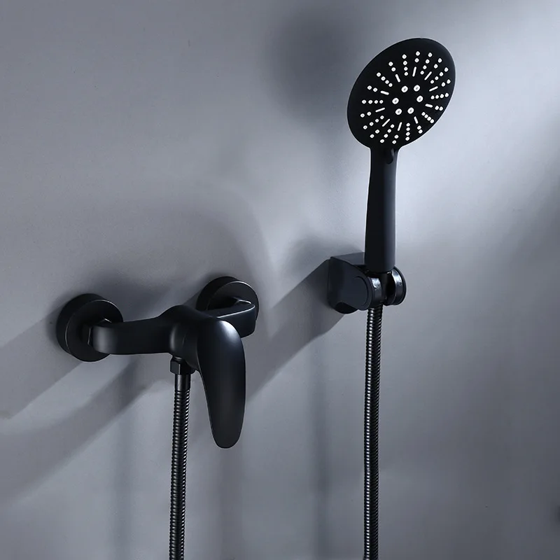 

Matte Black Bathroom Shower Faucet Set Wall Mount Shower Mixer Tap Stainless Steel Bathtub Shower Mixer Tap Shower Mixer