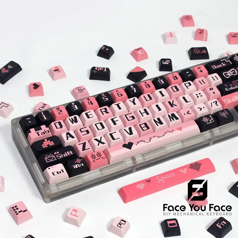 

131 Keys Be Passionately in Love PBT XDA Profile Sublimated Personalized Key Caps for Cherry MX Switch Game Mechanical Keyboard