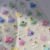 5D Relief Gorgeous Colorful Merry Christmas Tree Snowflake Adhesive Nail Art Stickers Decals Manicure X'mas Glitter Gems Charms 2