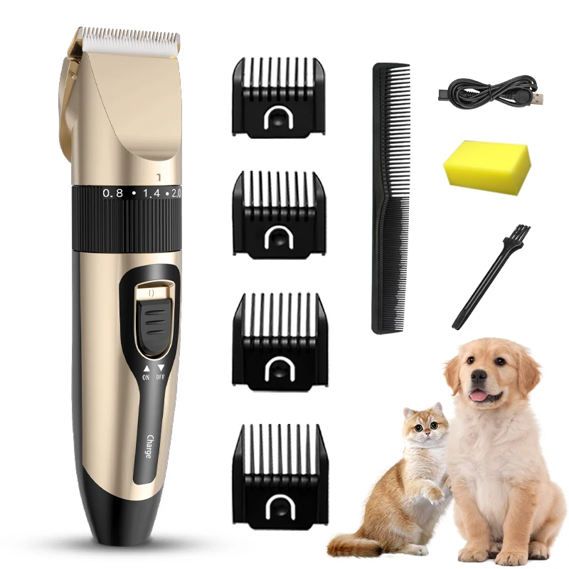 Dog Hair Clippers Pet Grooming Trimmer Set Cordless USB Rechargeable For Cat Rabbit