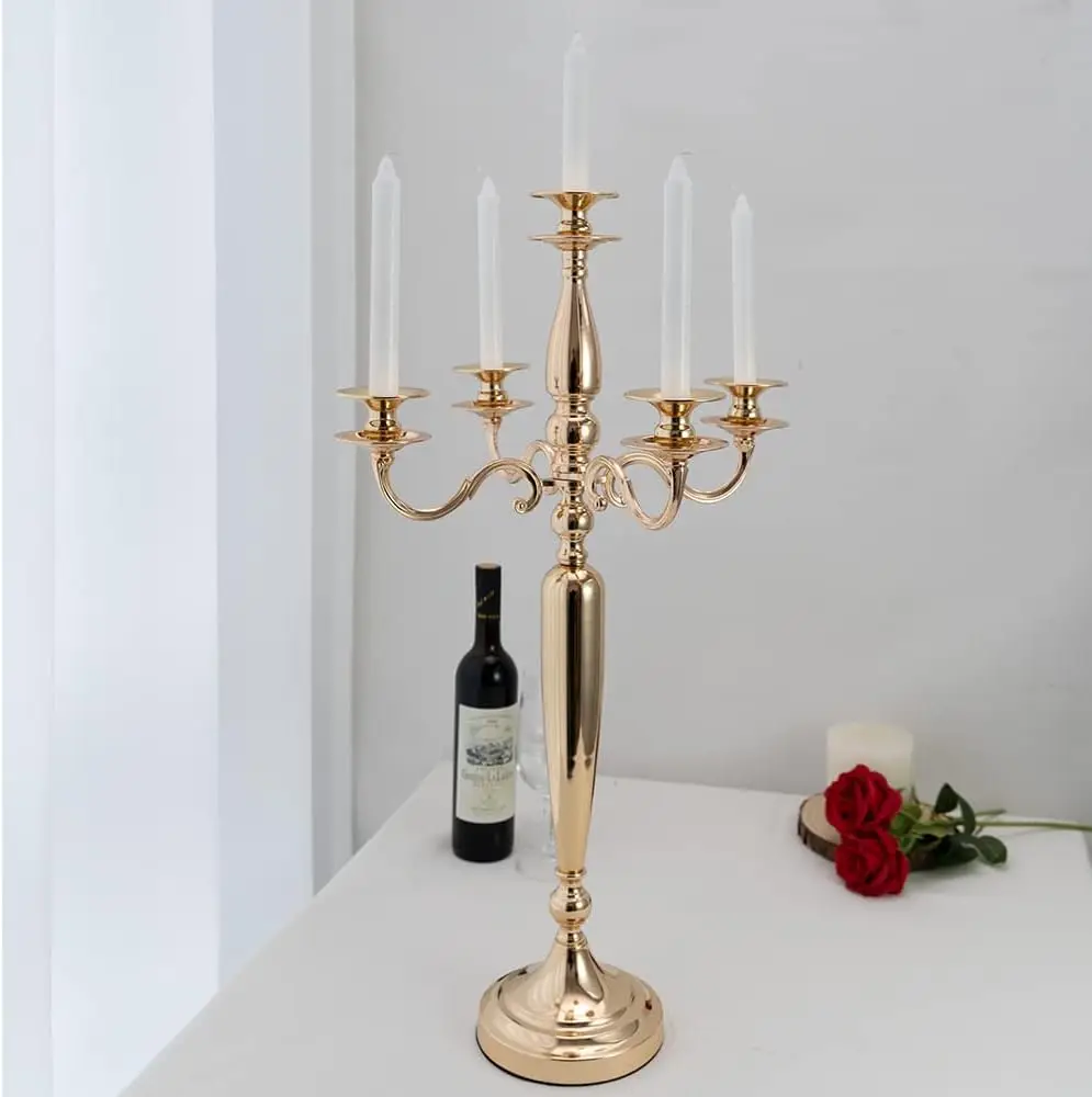 28-Inch Gold 5-Arm Candelabra (Set of 4) 6