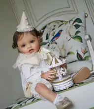  FBBD 58cm/24inch Reborn Baby Doll Lottie Hand-Rooted Hair 3D Skin With Beautiful Different Dress Already Finished Christmas Gift 