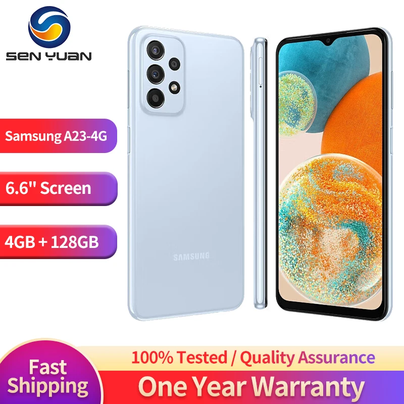 

Original Samsung Galaxy A23 A235N 4G Mobile Phone NFC 6.6'' 4GB RAM 128GB ROM CellPhone Quad Rear Camera Octa Core Smartphone