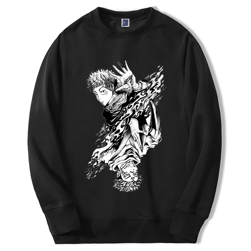 

Jujutsu Kaisen Figure Sweatshirts Hoodie Mens Gojo Satoru Mangas Anime Streetwear Loose Round Neck New Sportswear Clothes