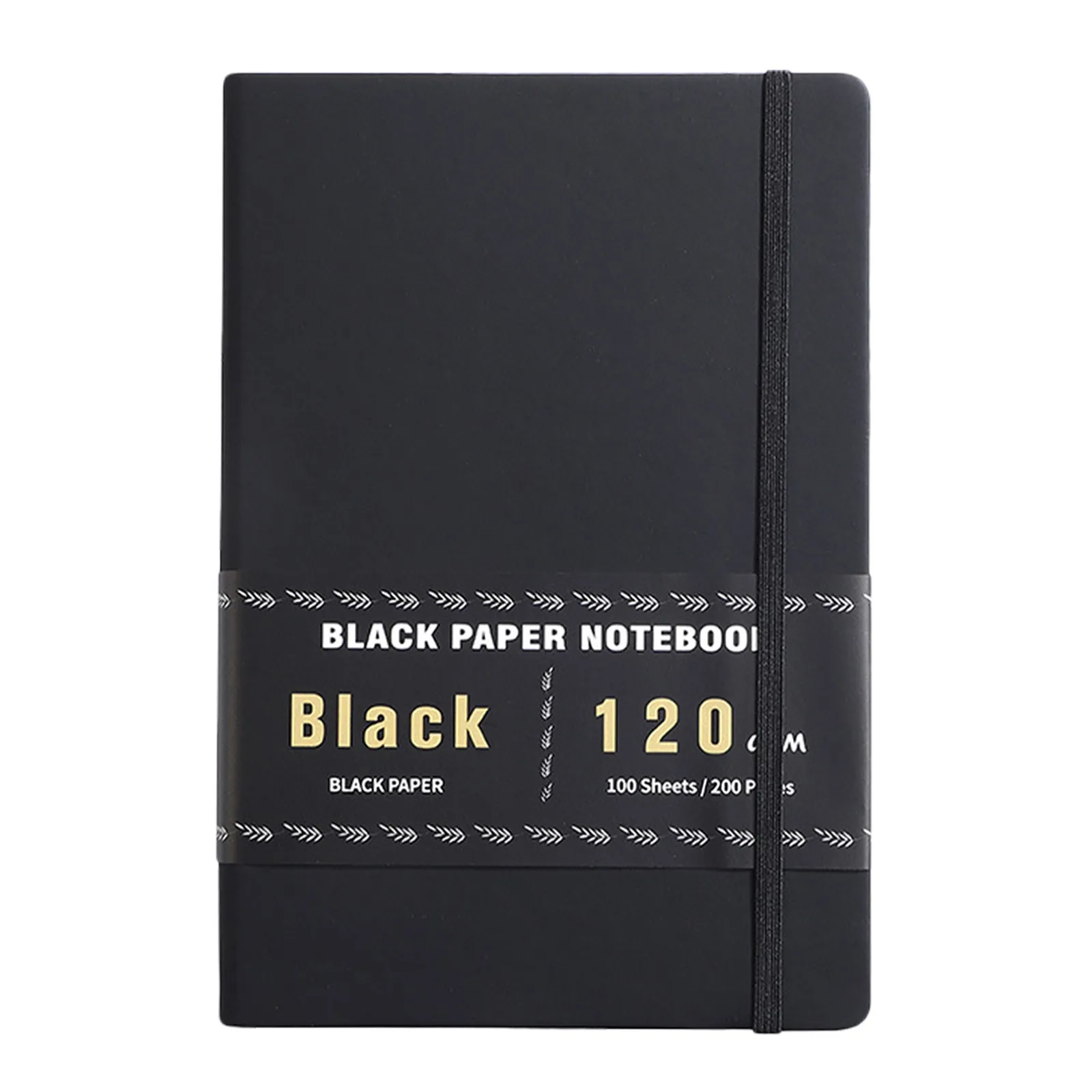 A5 검정 종이 노트 200페이지 100매 PU 바인딩 블랭크 저널 (저널링, 스케칭, 드로잉, 창의적인 프로젝트용)