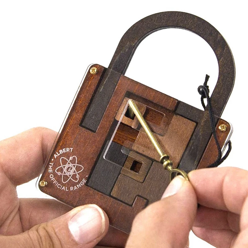 New-A28M-High Difficulty Level IQ Lock Puzzle Classic Wooden Brainteaser Puzzles Game For Adults