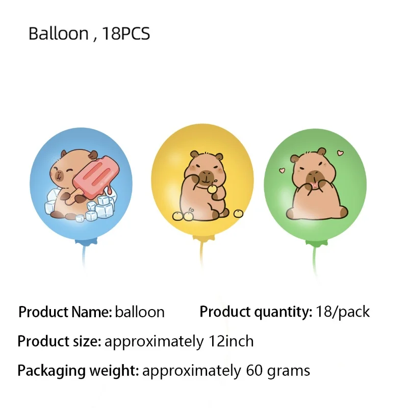 Capybara Geburtstag Party Dekoration Cartoon Tier Einweg Geschirr Set PVC Stroh Party Liefert Banner Ballon Hintergrund Kinder – Detail 21