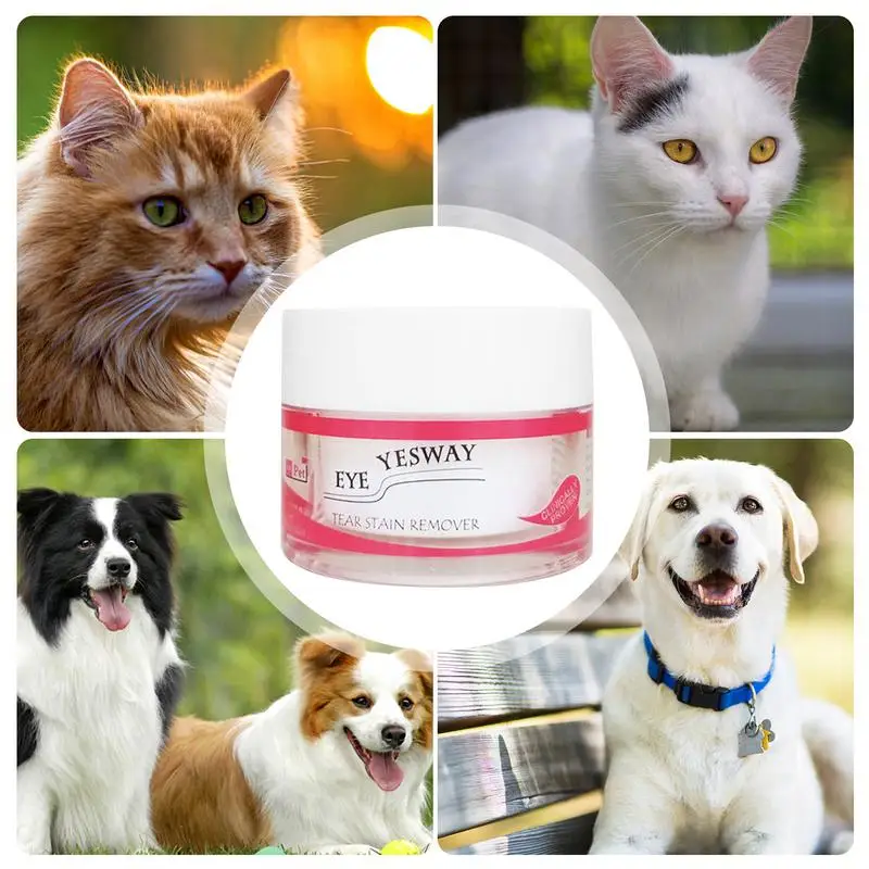 Pet Eye Tear Stain Remover Powder for Dog Cat Natural Safe Apply Around Eyes Absorb Repel Dry Staining Effective Non-Irritating 6