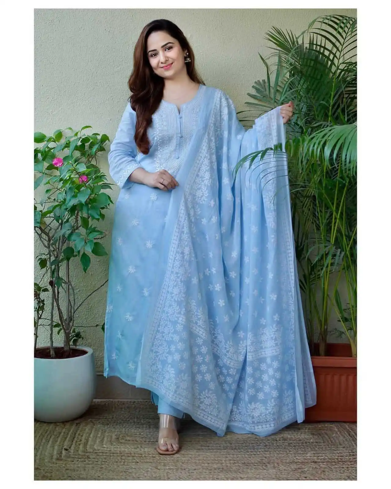 Blue Jacquard A-Line Kurta Set | Regal Designer Indian Occasion Wear