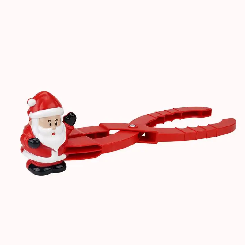 Snow Ball Maker Toys Red Ergonomic Snow Ball Clips Maker For Kids Multifunctional Snowman Shape Snow Ball Molds With Long Handle 4