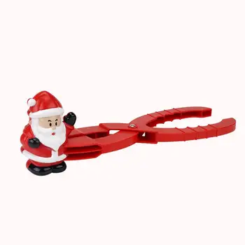 Snow Ball Maker Toys Red Ergonomic Snow Ball Clips Maker For Kids Multifunctional Snowman Shape Snow Ball Molds With Long Handle 4
