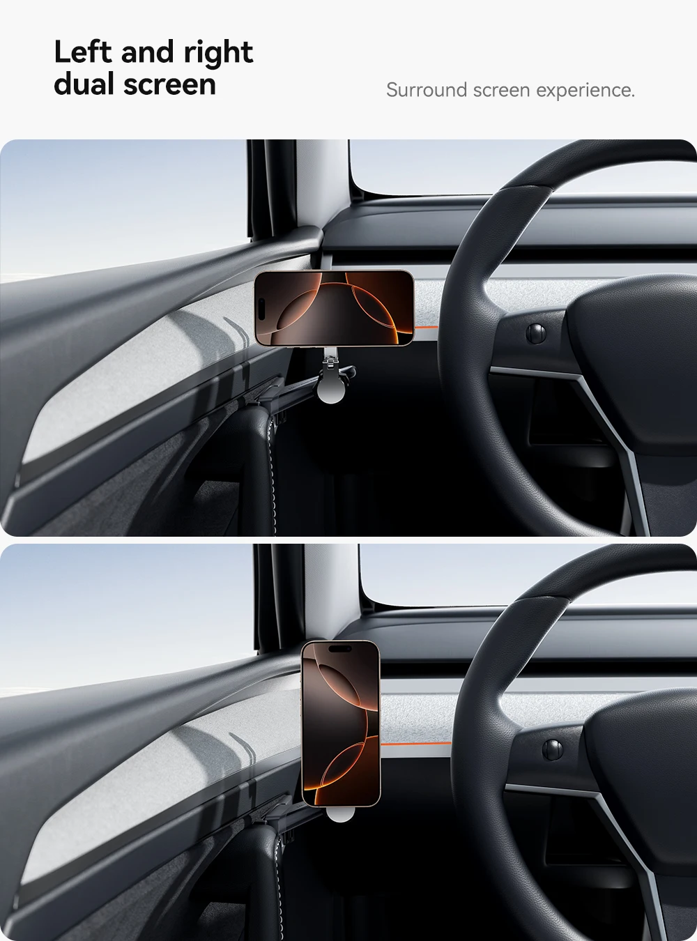 YZ Magnetische Autotelefonhalterung für Tesla-Türgriffe, Modell 3 Y Highland Juniper, 360 Grad drehbare Metallhalterung für Linkslenker – Detail 3