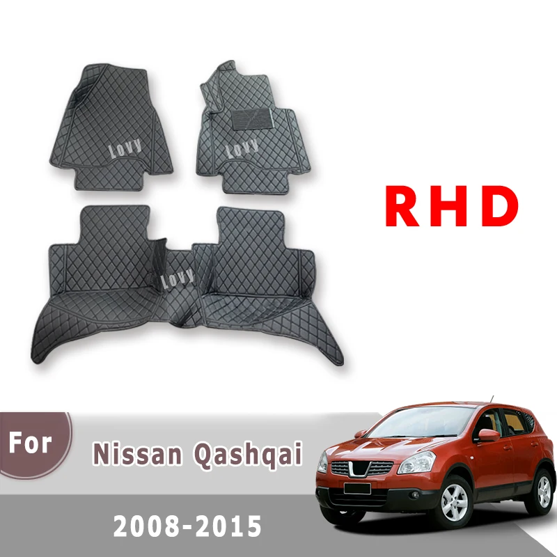 

Автомобильные коврики RHD, коврики для Nissan Qashqai J10 2007 2008 2009 2010 2011 2012 2013, аксессуары для салона автомобиля, водонепроницаемые коврики