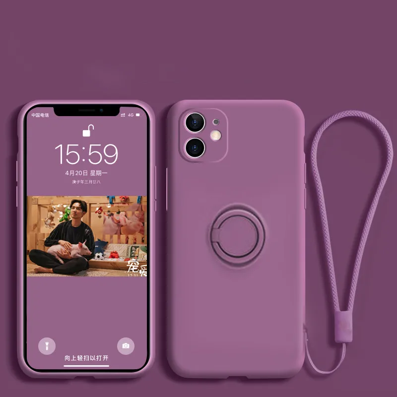 Luxurious Liquid Silicone Ring Phone Holder Protective Case