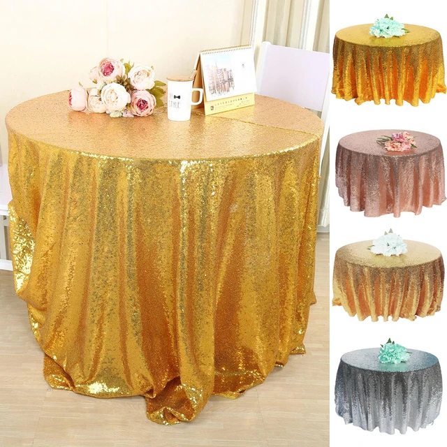 Nappe Ronde À Paillettes Blanches, Pour Fête De Mariage, Décoration De  Noël, Support Personnalisé 276W Du 23,97 €