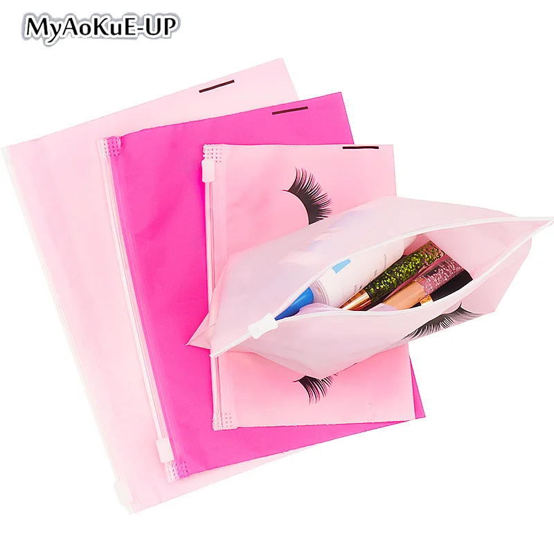 

10pcs Eyelash Aftercare Bags With Zipper Toiletry Makeup Pouch Cosmetic Travel Beauty Tool Packaging Lash Extension Supplies