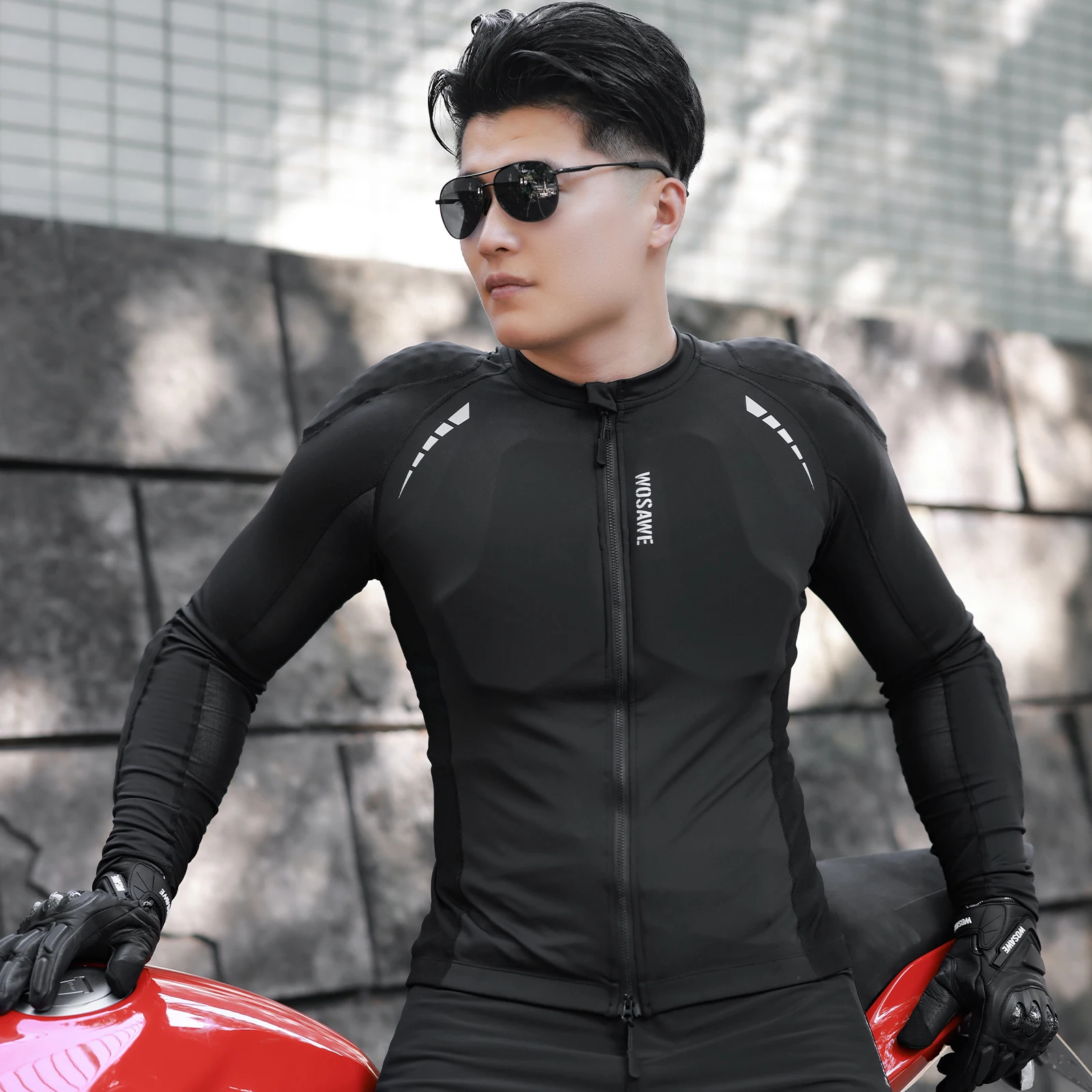 WOSAWE Summer Motorcycle Jackets Full Body Armor Protection Jacket For Motorbike Racing Lightweight Soft Motocross Clothing