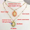Collier ras du cou pour femme avec pendentif Vierge Marie, chaîne en acier inoxydable couleur or, perles de rocaille, style bohème blanc, noir, rose