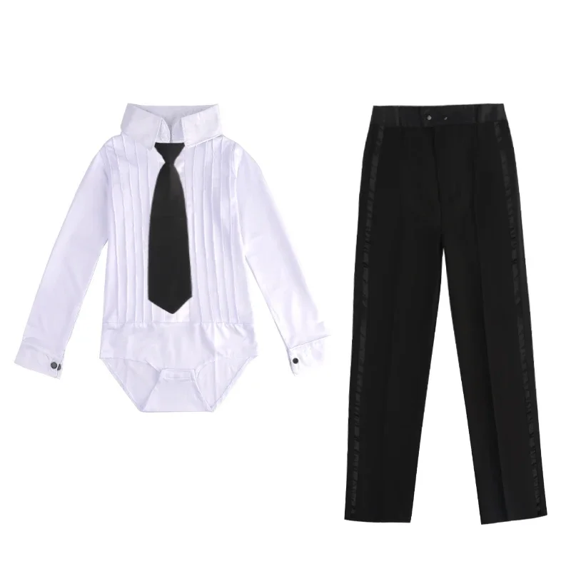 Ballroom Boy Latin Dancing Tango Competition Suit Children's Professional Dance Wear Boy Salsa Shirt + Pants Dance Shirts