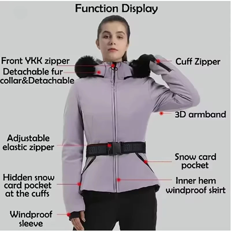 Snowboard Jackets 2025 Mountain Winter Hooded Woman Snow Jackets Outdoor Skiing Jacket Sports Outerwear Windproof Warm Tracksuit