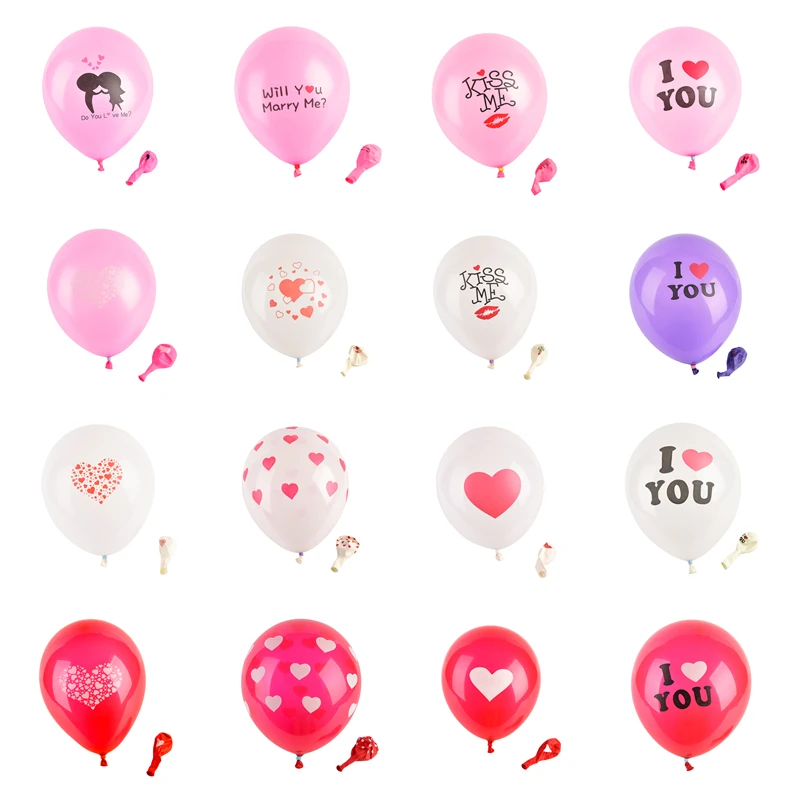

5/20pcs Wedding Printing Thick Latex Balloon 2.8g 12 inch I Love You Love Engagement Valentine's Day Decoration Birthday Party