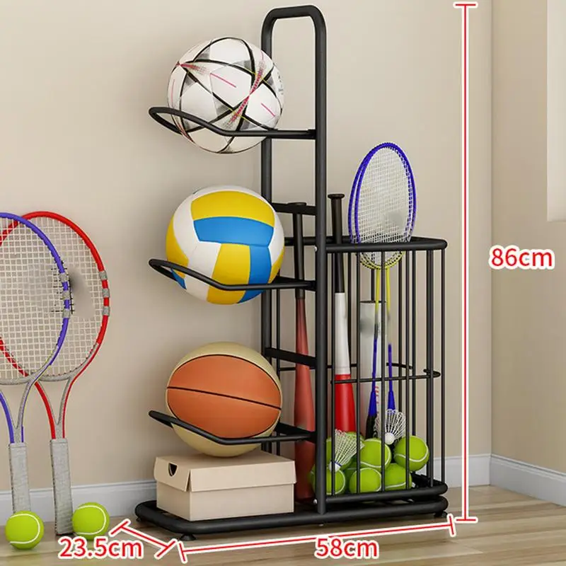 Ball Storage Rack Vertical Ball Holder Storage Rack Sports Stand with Basket Garage Organizer for Basketball sports ball display stand,sports ball storage rack