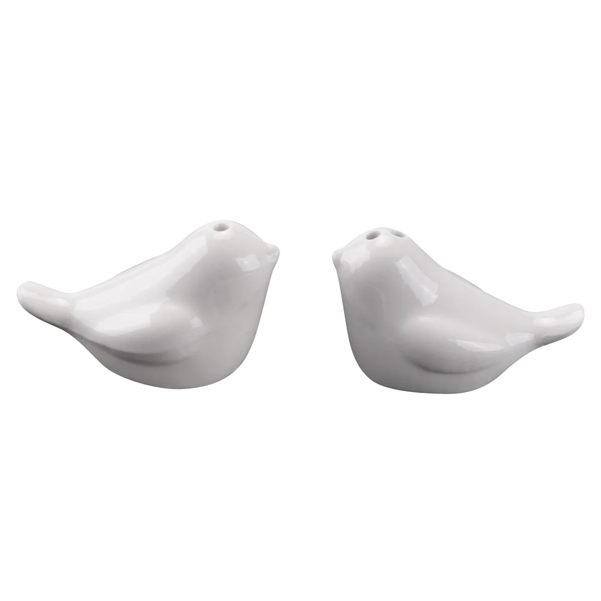 

1 Set of Love Birds Ceramic Salt and Pepper Shakers Personalised Wedding Favors - White