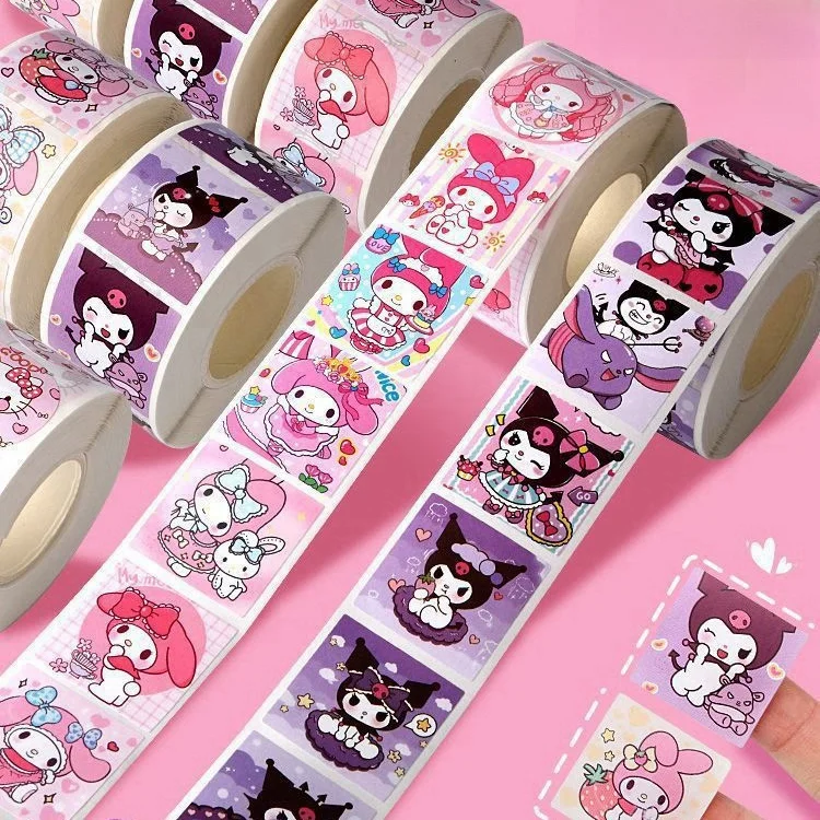 Stickers Decoration 500pcs/Roll Cute Cartoon Stickers Waterproof Stickers For DIY Scrapbooking, Envelope Sealing,