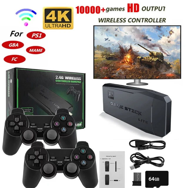 Game Stick Console Video Game 32G Lite 4K HD Console Built-in 10000 Games  Christmas Gift Retro Game Console Wireless Controller