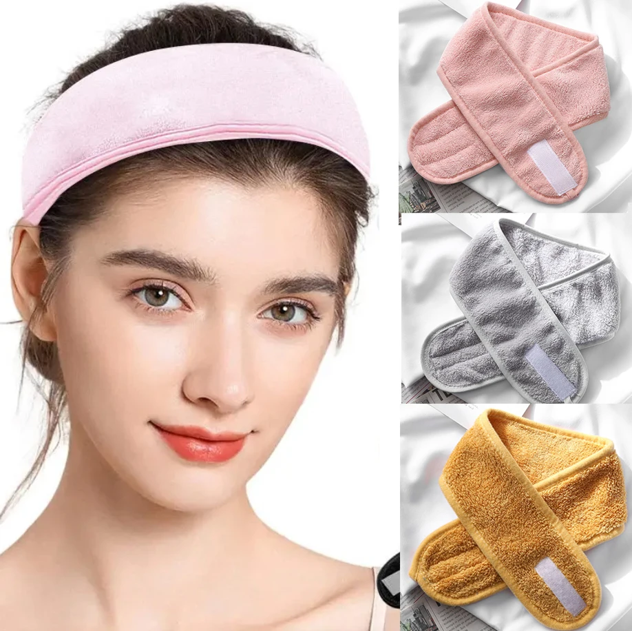 Fascia per il viso regolabile per le donne fascia per capelli da bagno per il trucco fasce per capelli per il lavaggio del viso accessori per il trucco dei capelli in spugna morbida