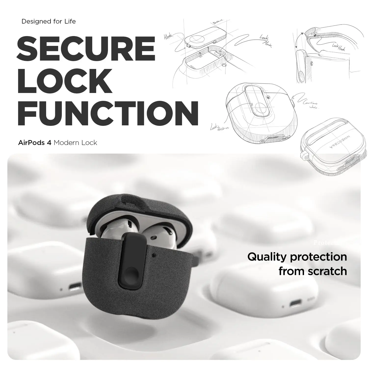 Shockproof Safety Case with Lock Buckle for Wireless Earbuds - Full Protection Headphone Accessories