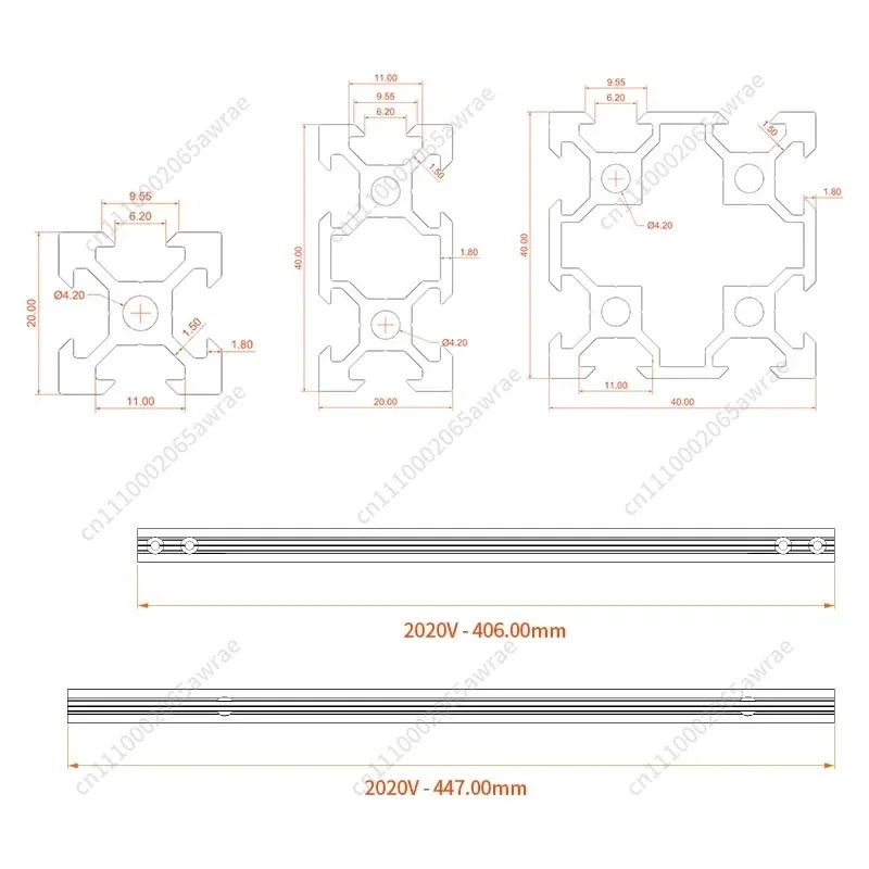 235/310mm 핫 베드 3D 프린터 DIY 액세서리 세트 알루미늄 합금 외부 프레임 Ender3 CR-10