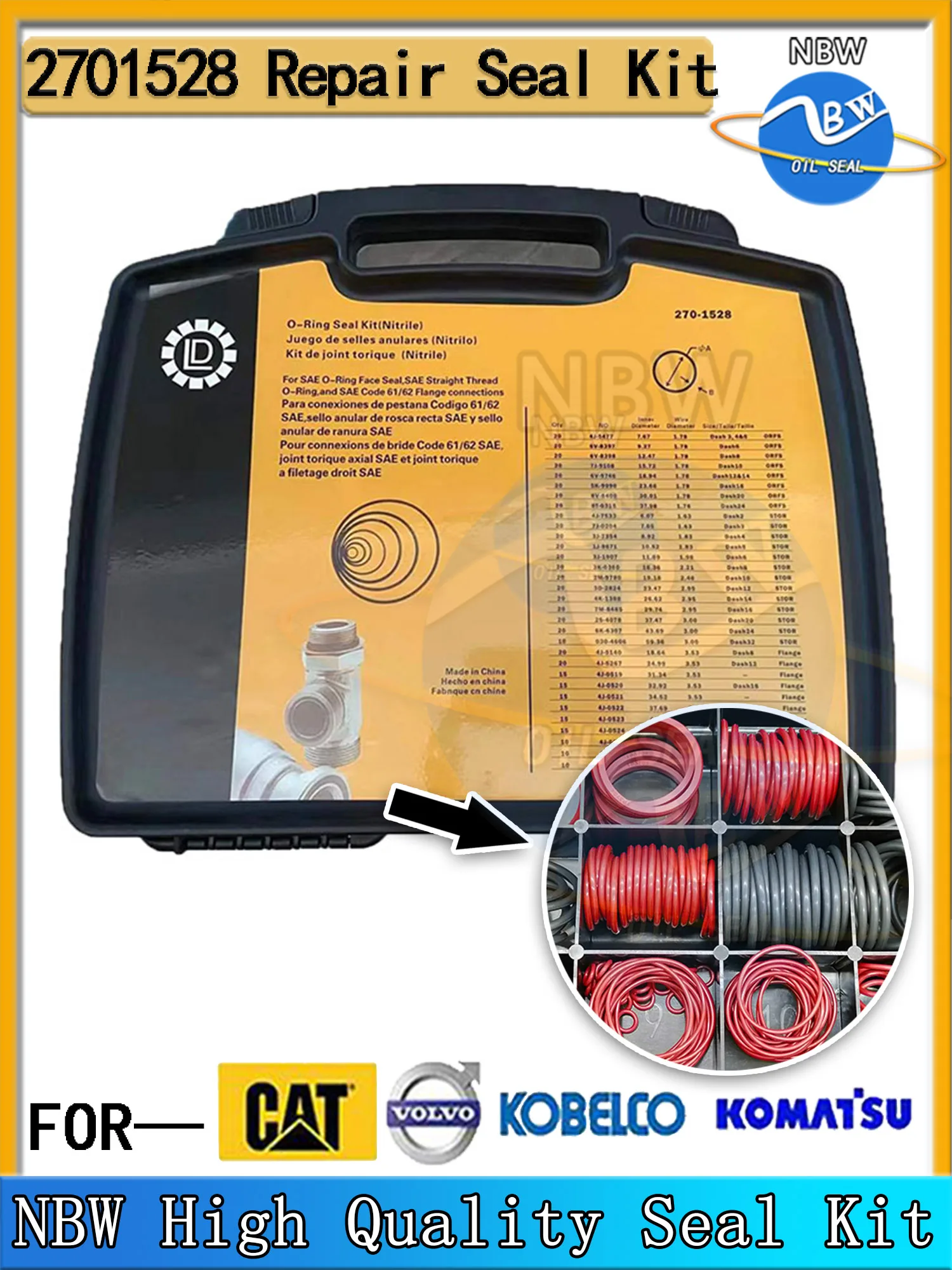 

For Caterpillar 270-1528 Oil Sealing Repair Kits Excavator Hydraulic Cylinder 4C-4782 2701528 Nitrile Rubber Gaske 4C4782 CAT