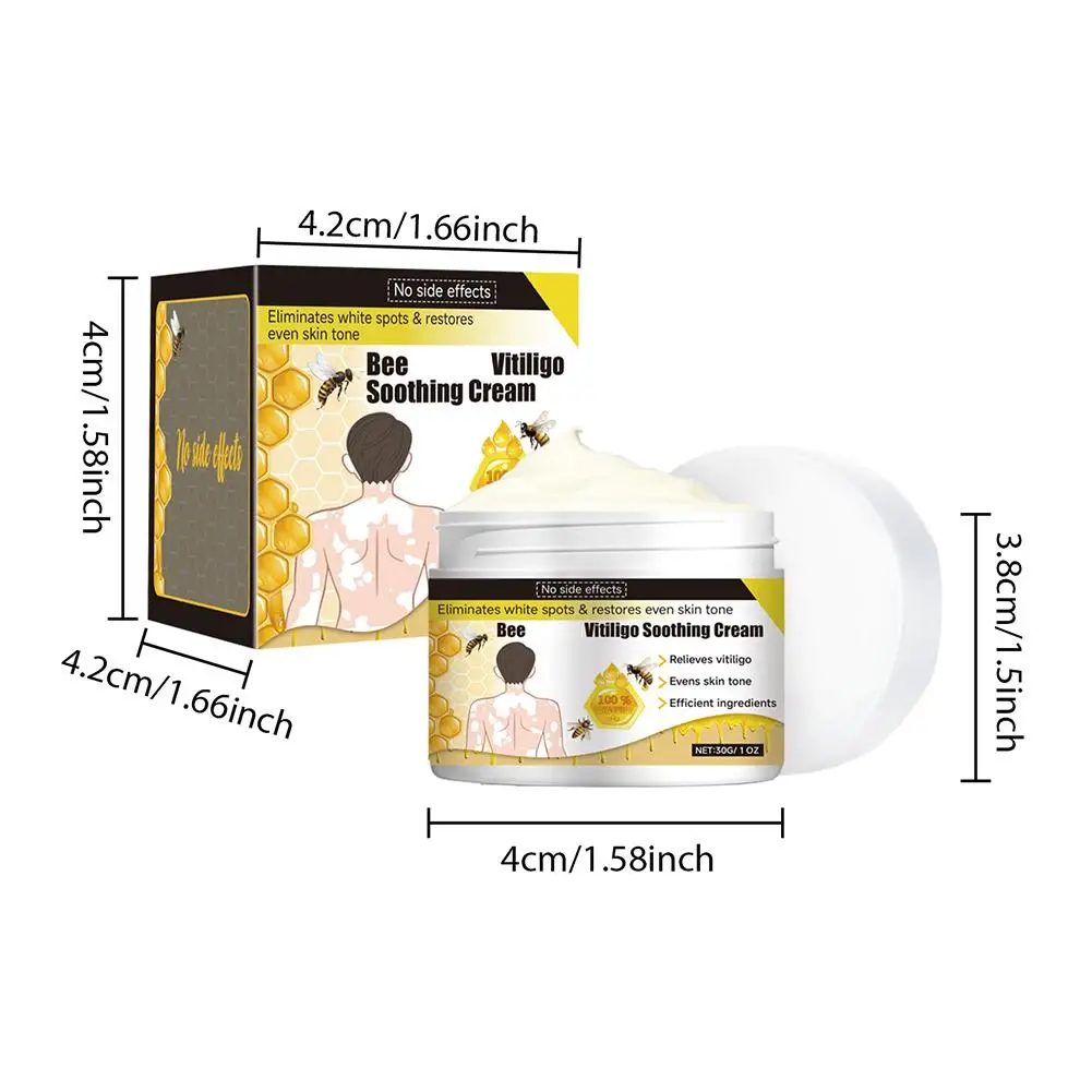 30gBee Vitiligo Treatment Cream Natural Relief Skin Treatment Soothing White Spot Removal Vitiligo Serum Eliminate Pigment - Image 6