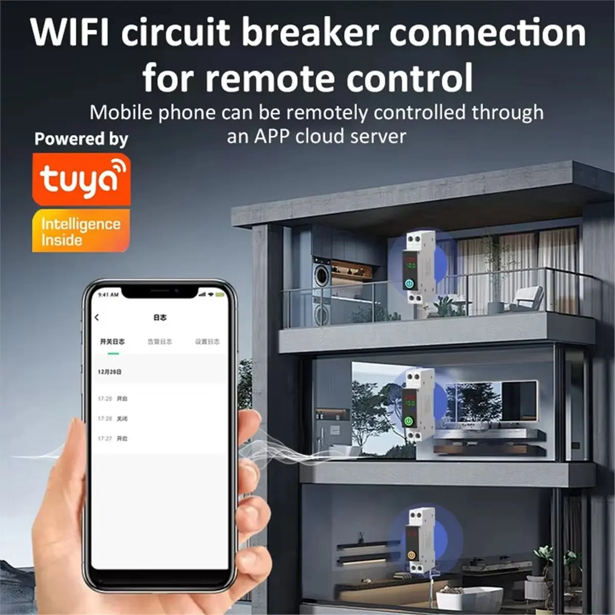 A10R Wifi 회로 차단기 스위치 Kwh 계량 타이머 과전압 및 저전압 보호 ..