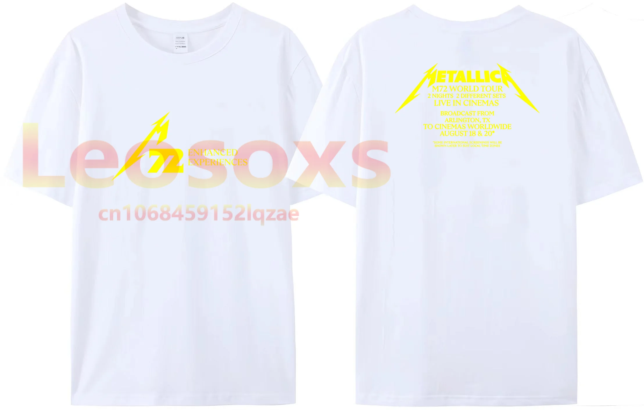 

[TEW] Summer Men's Simple Printed Metallico Leosoxs T-Shirt 72 Seasons 100% Cotton Street Breathable Women's Short Sleeve