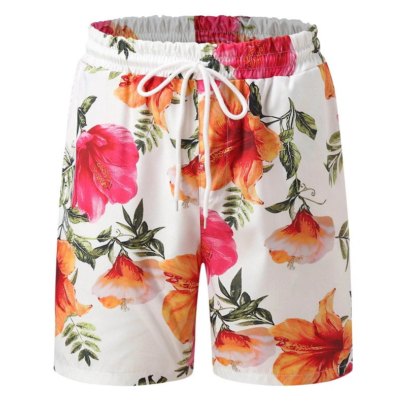 Casual Fashion Mens Shorts Hawaii Vacation Swimsuit For Men Board 3D Floral Print Short Pants Ropa De Hombre Beach 4
