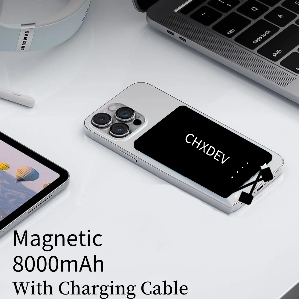 CHXDEV Ultra Thin Phone Charger. Portable Power Bank With All Phones. 8000mAh &5V 2A Fast Charge. B For iPhone XIAOMI Samsung 5