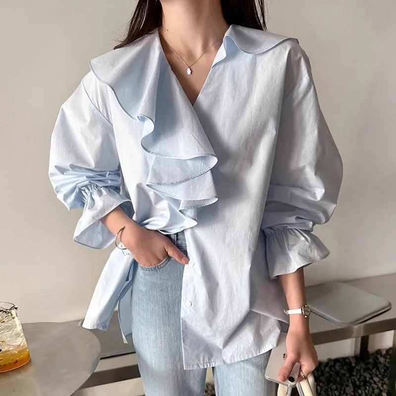 

Candy Color Women OL Blouses Autumn Casual Long Sleeve Top Tees Fall Vintage Harajuku Fashion Korean Loose Shirts Female S025
