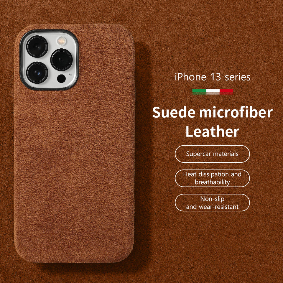 Clearance Sale for Magsafe Case Soft Suede Fur Car Leather Phone Case for iPhone 13 Pro Max 13Pro 13 Mini Magnetic Back Cover