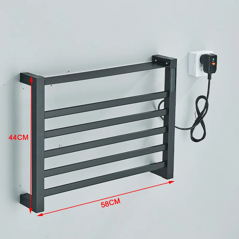 Bathroom Electric Heated Towel Rack with Digital Display Touch Thermostatic Dry Towel 304 Stainless Steel Heater