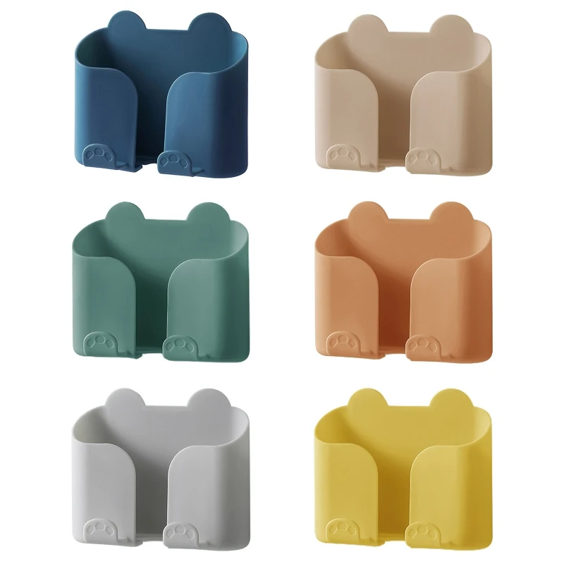 

Wall Mount Phone Holder Practical Stand Rack Remote Control Storage Box Phone Plug Wall Holder Punch-free Storage Stand