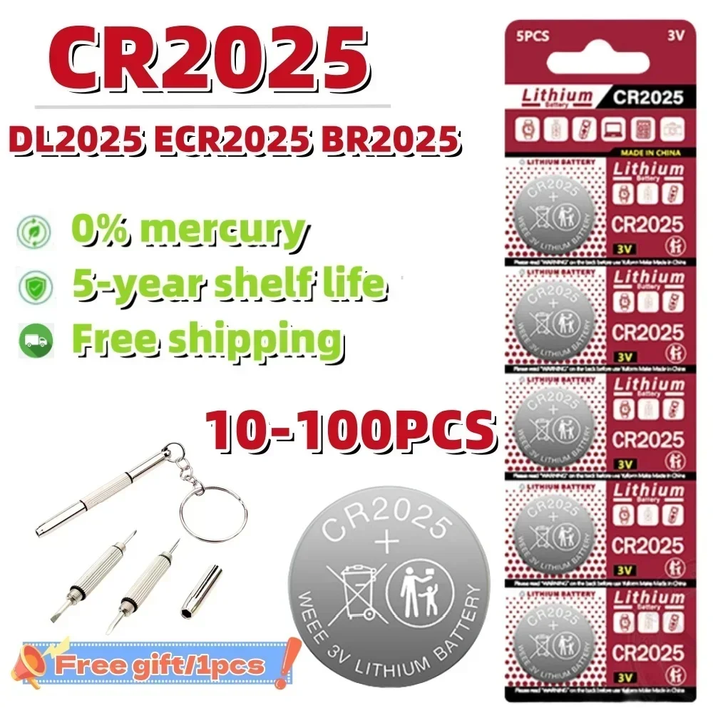 

10-100 шт. 150 мАч 3 в CR2025 батарея CR 2025 литиевая батарея DL2025 BR2025 KCR2025 для автомобиля пульт дистанционного управления часы Кнопка монета элементы