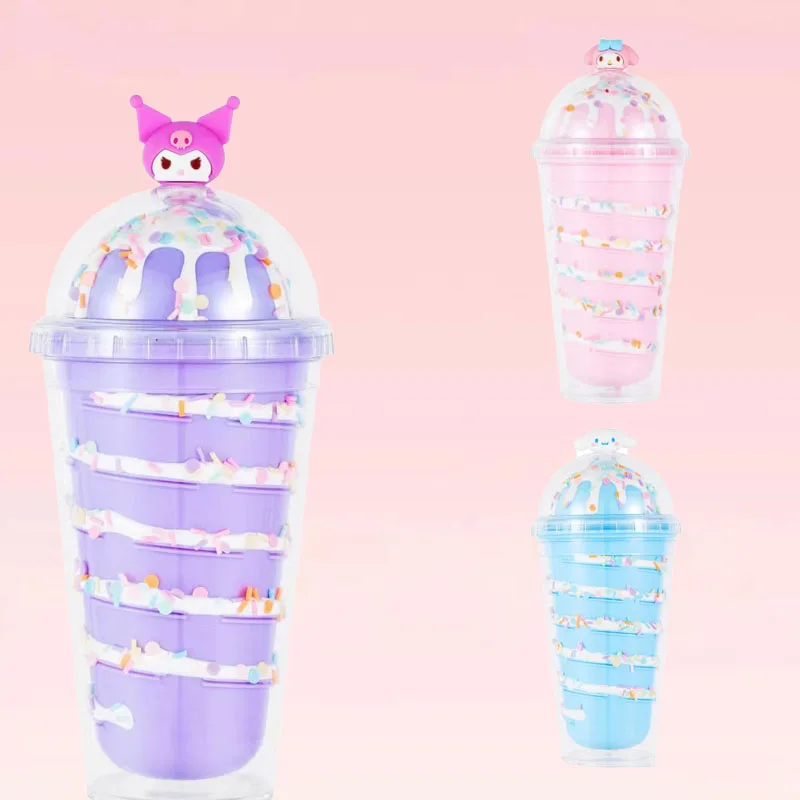 

Sanrio My Melody Kuromi аниме мультяшная двухслойная чашка для воды милая и милая большая емкость прозрачная Экологически чистая чашка