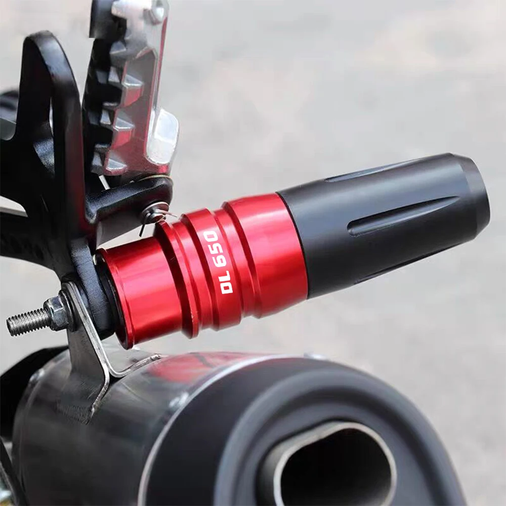 

Motorcycle CNC Frame Crash Pad Exhaust Slider Crash Protector One Piece For Suzuki VStrom DL650 LOGO 2006-2018 2019 2020 2021