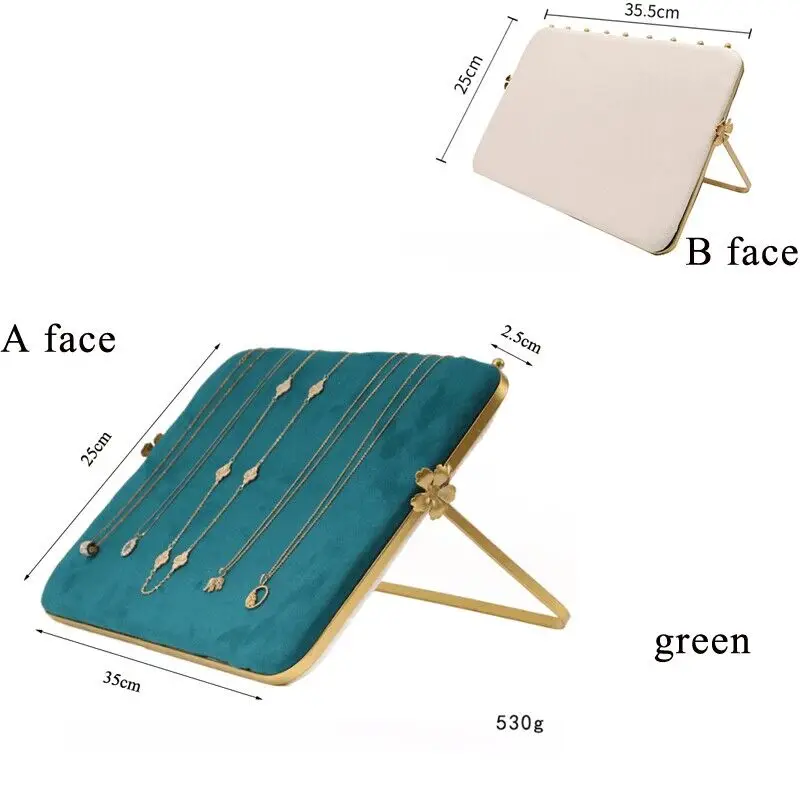 Top Selling 4Colors Velvet Necklace Earrings Jewelry Display Window Shop Storage Bust Jewelry Holder Necklace Display Stand